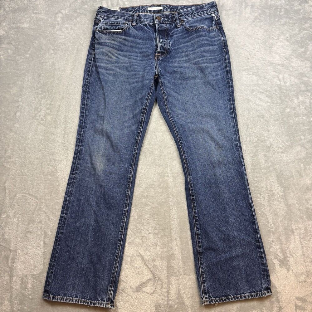 Vintage Abercrombie & Fitch Jeans Mens 36x30 Blue Button Fly Bootcut Y2K